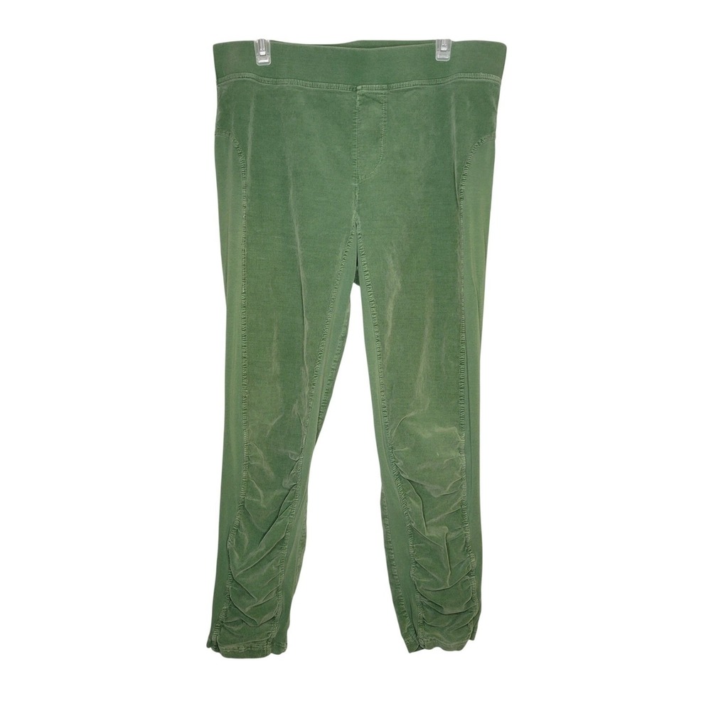 XCVI Wearables Oslo Cord Leggings Women's Size XL Green Pull On Comfy Corduroy